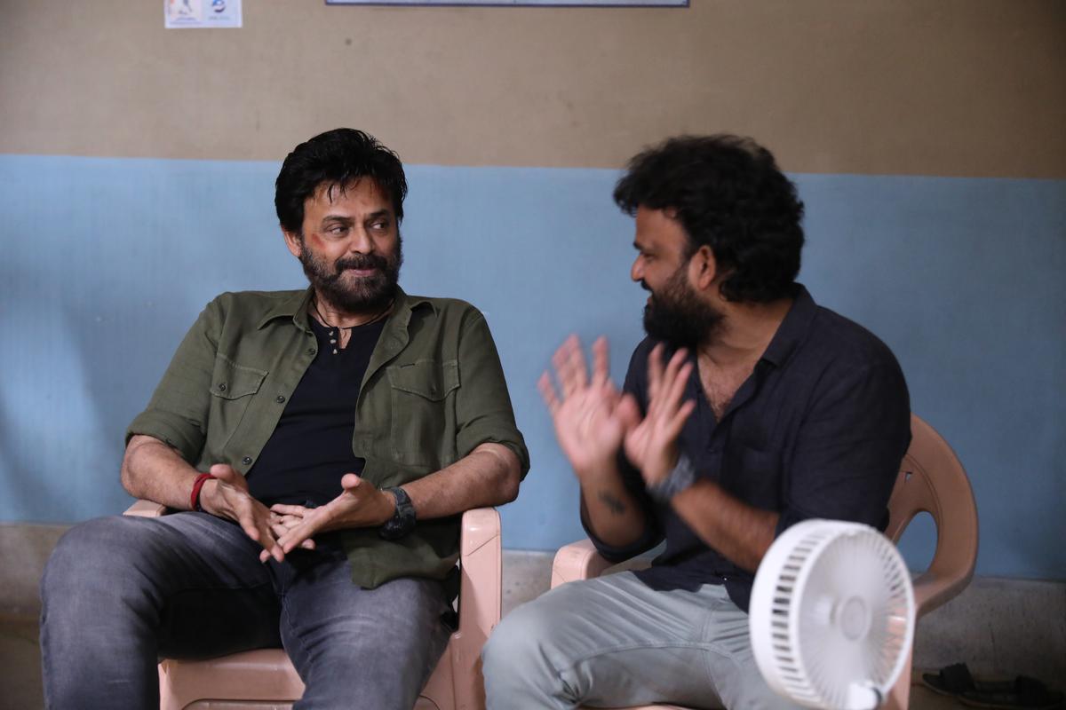 Venkatesh and Sailesh Kolanu on the sets of the Telugu film ‘Saindhav’