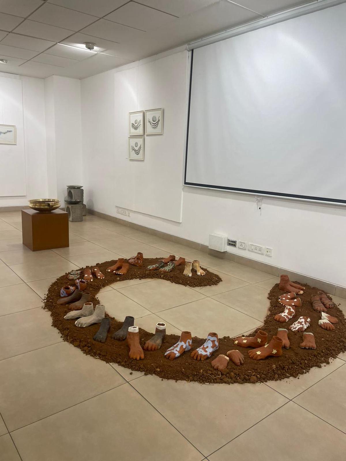 Coloured clay installation