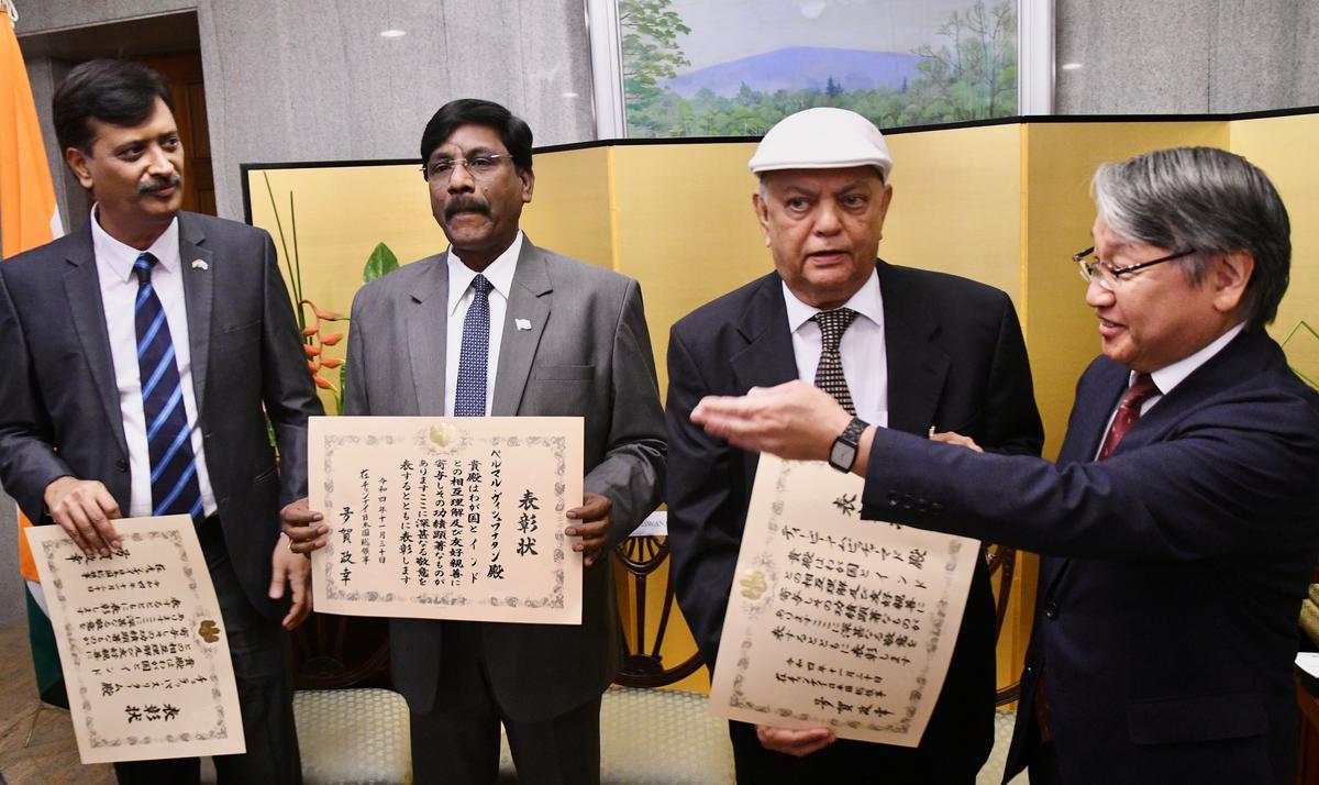 Three from T.N. honoured for promoting ties between India and Japan