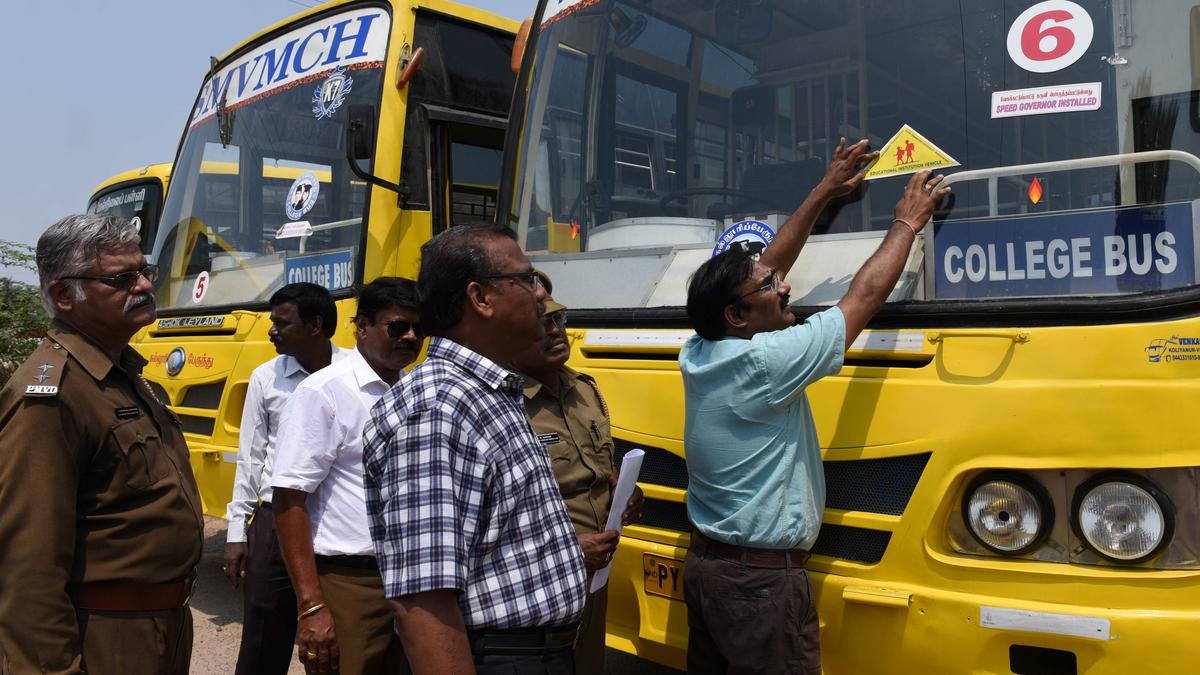 Fitness inspection of school, college buses to begin on June 1 in Puducherry