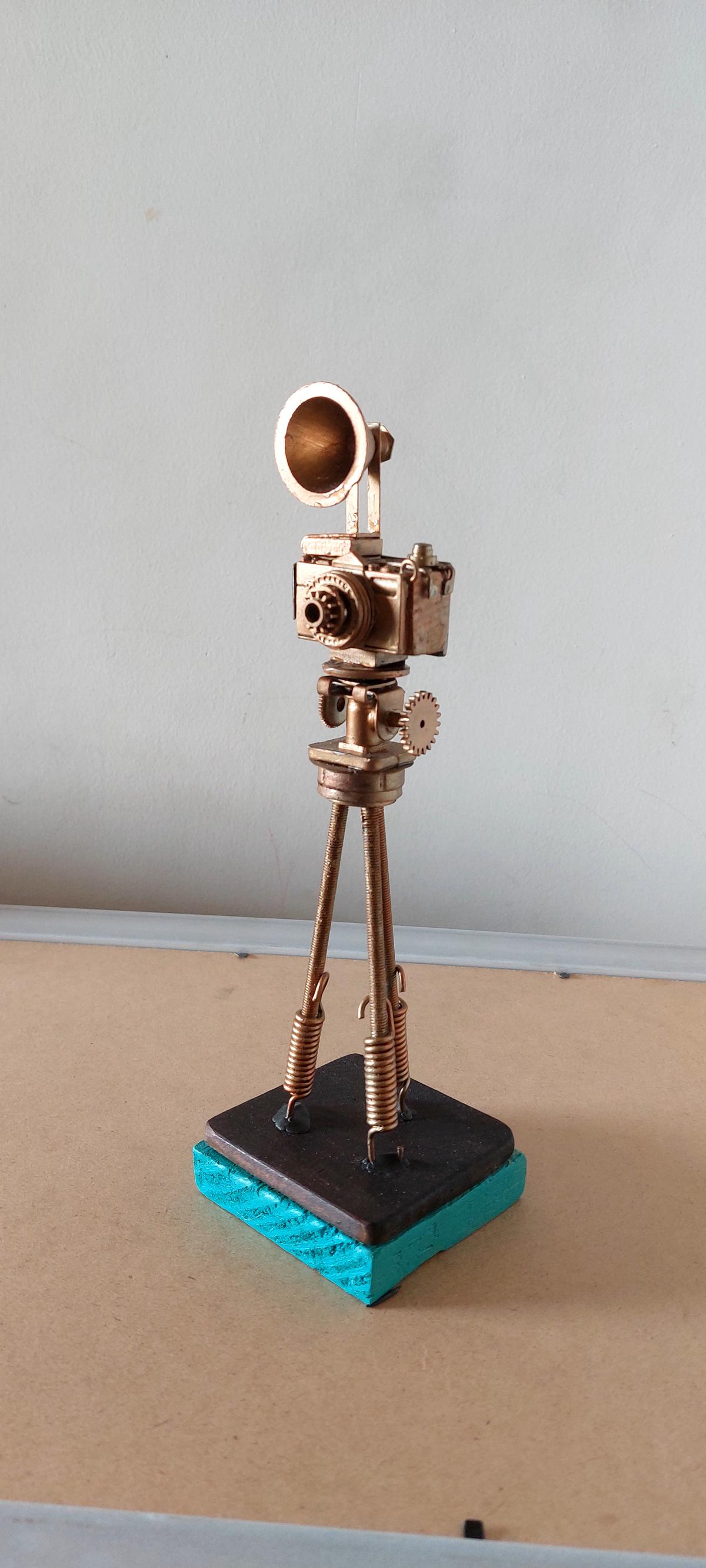 A trophy created from e-waste