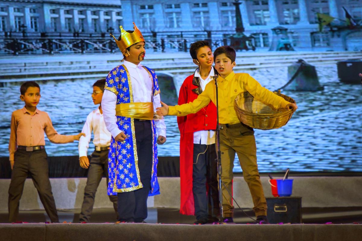 Helen O Grady theatre troupe from Mumbai performing ‘The Tempest’ play at the Vizag Junior Lit Fest in Visakhapatnam on Thursday.