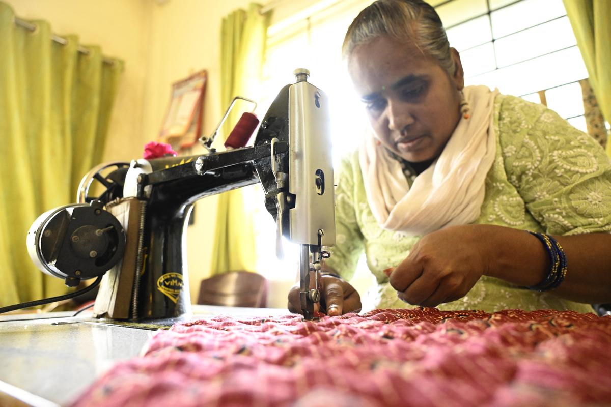 Special-needs women and children receive training in stitching, arts, and other vocational skills at Swayamkrushi, an institute for persons with intellectual disabilities, in Chennapur, Hyderabad.