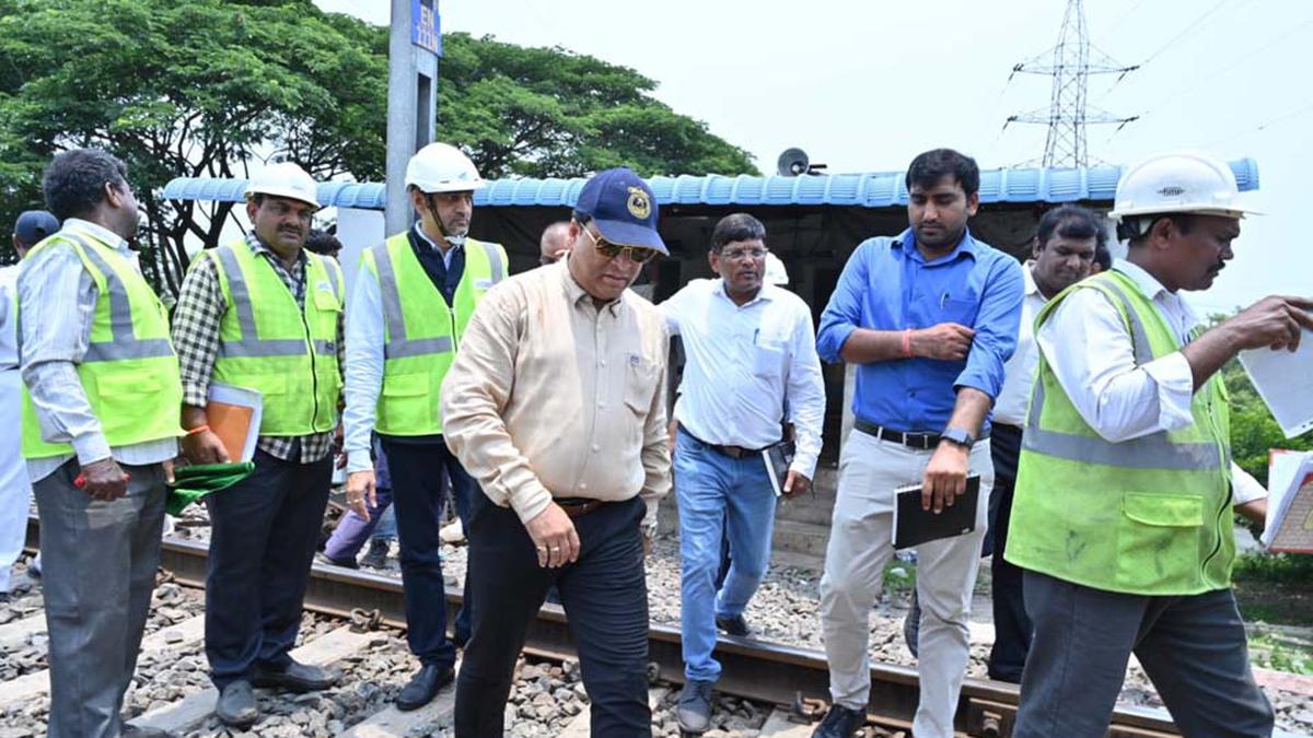 DRM inspects work on railway siding at Adani Gangavaram port