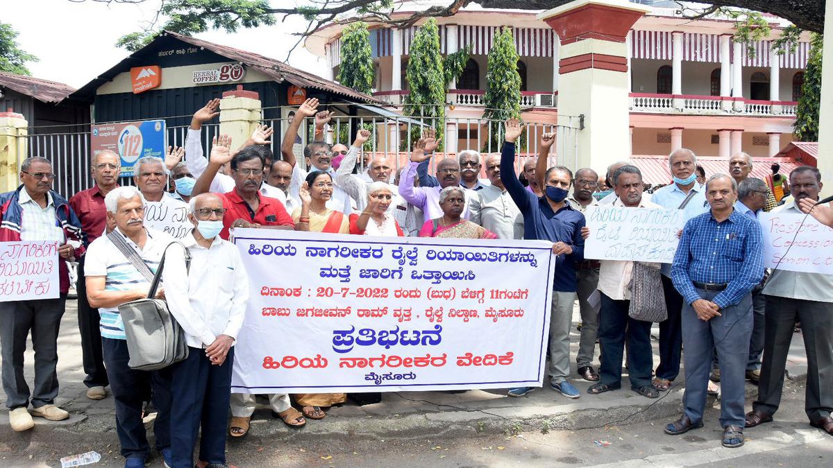 Senior citizens demand restoration of railway concession The Hindu