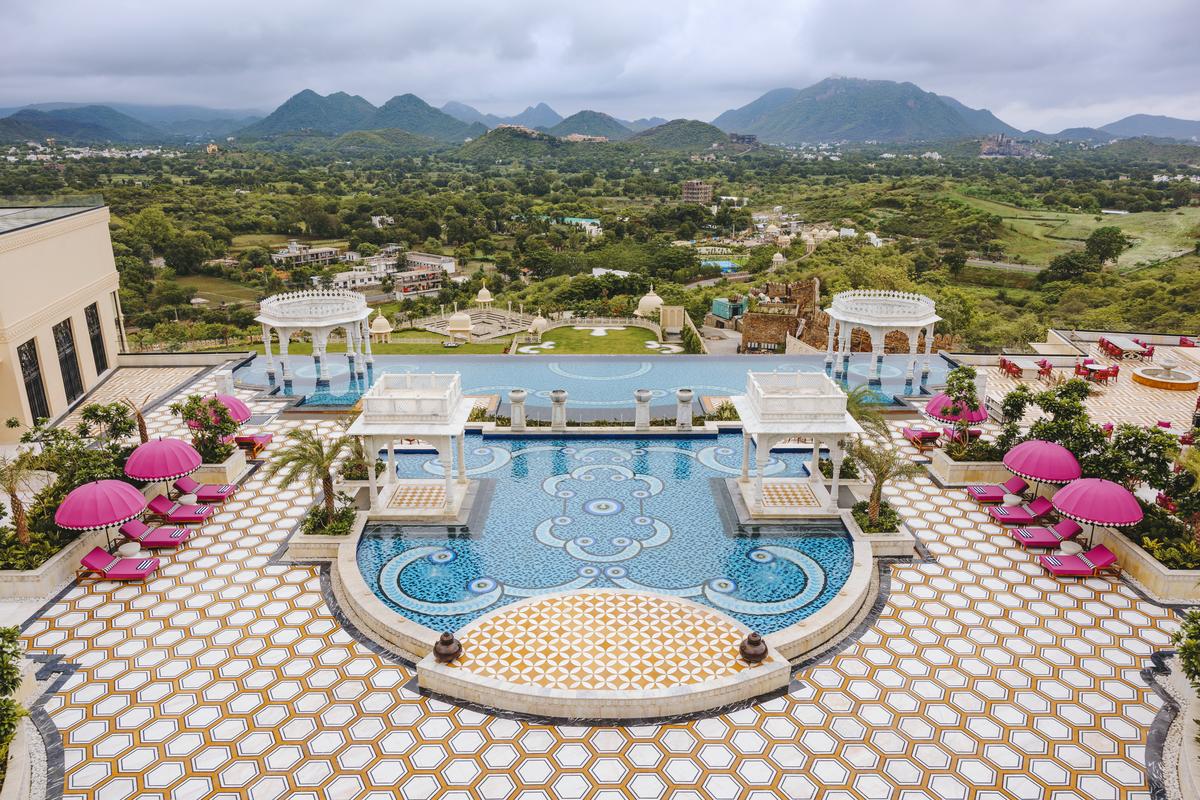 View of the Aravallis from the main pool View of the Aravallis from the main pool