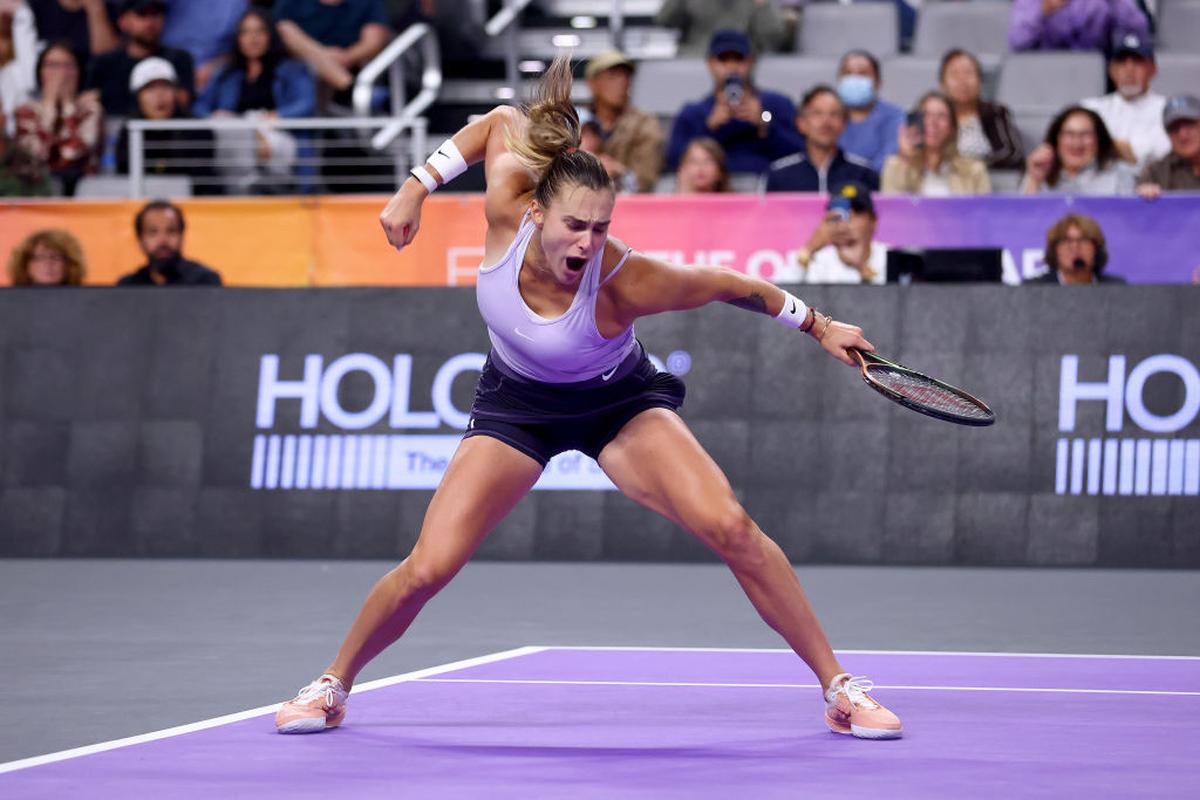 Current World No. 2 Aryna Sabalenka of Belarus during the 2022 WTA Finals.