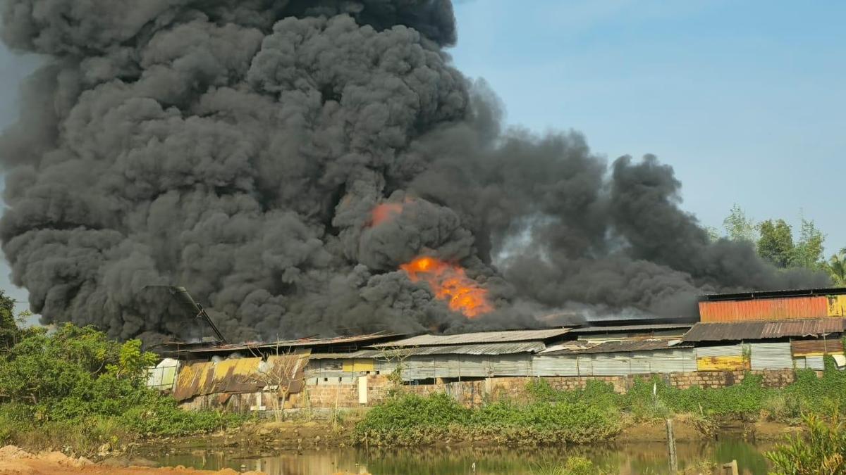 Fire guts plastic recycling unit at industrial area in Thalassery