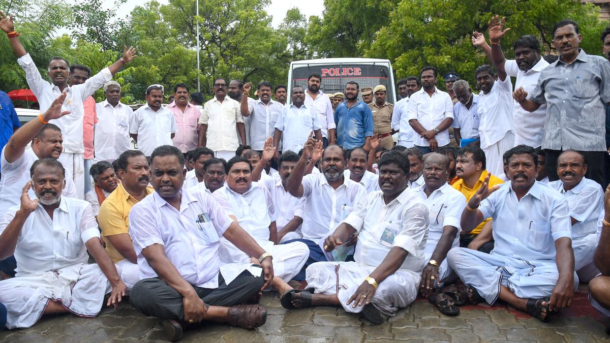 AIADMK MLA detained for staging protest