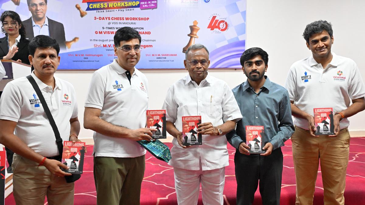 Viswanathan Anand trains students in chess workshop at Velammal Global School