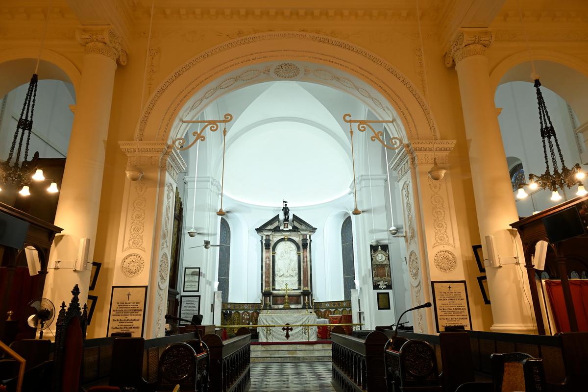 Inside view of St. George's Cathedral in Chennai