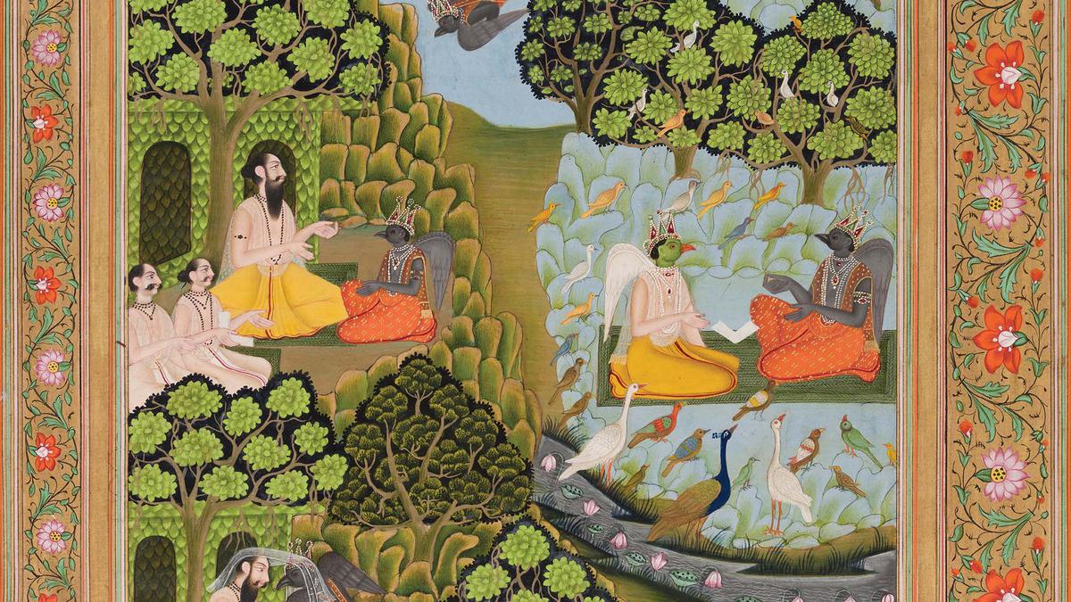 Diverse Indian miniature painting schools converge on the gold-laden pages of the Kanchan Chitra Ramayana