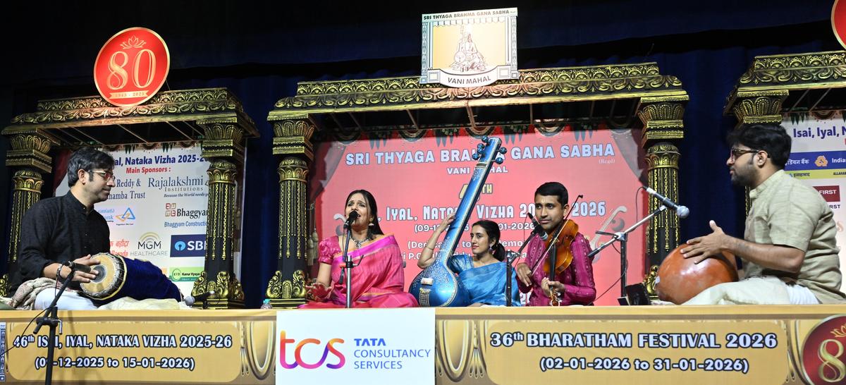 Sriranjani Santhanagopalan performs at Vani Mahal, in Chennai, on December 10, 2025