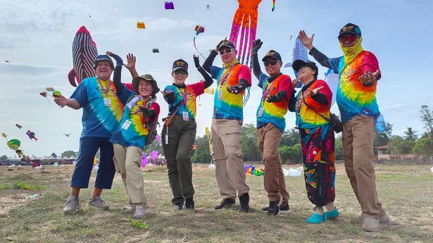 Superman, whales and pigs took to the skies, as kite fliers participated at the Tamil Nadu International Kite Festival