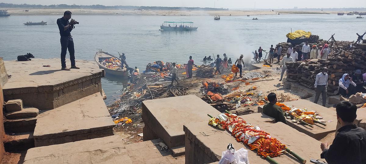 Renjith at the Manikarnika Ghat in Varanasi