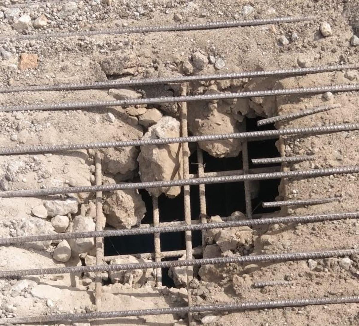The latest hole in the Sumanahalli flyover, which was discovered on September 20, 2022.