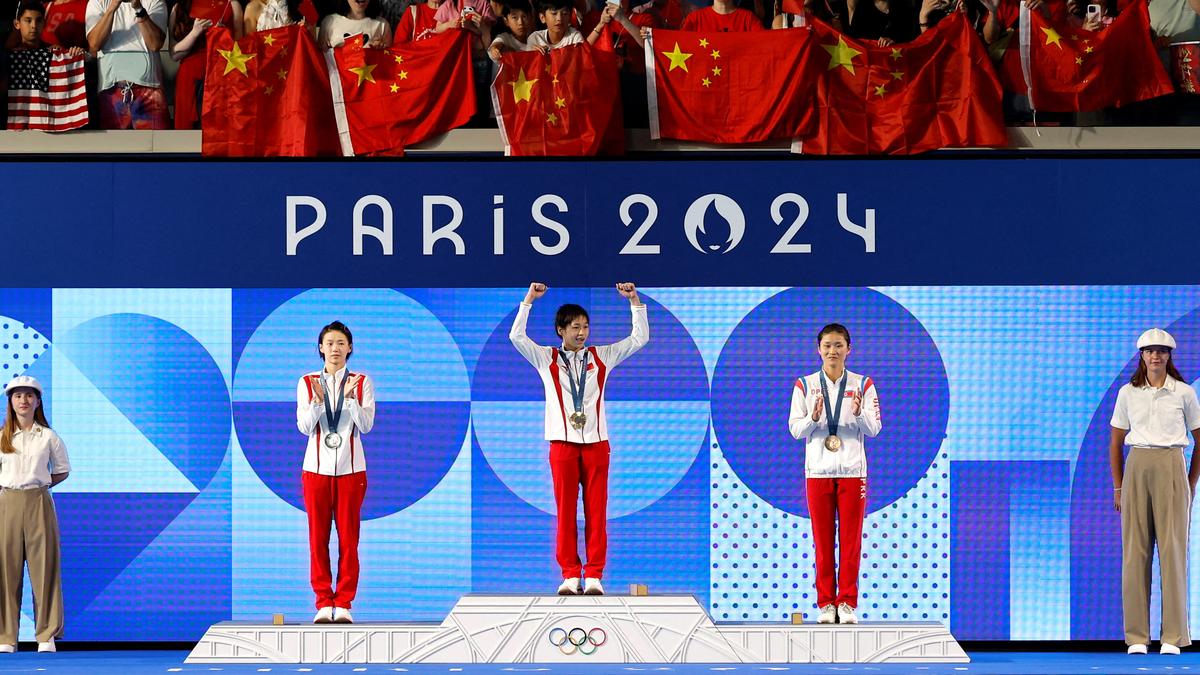 Quan Hongchan of China opens with perfect 10, then wins gold on the 10-metre platform at Paris Olympics