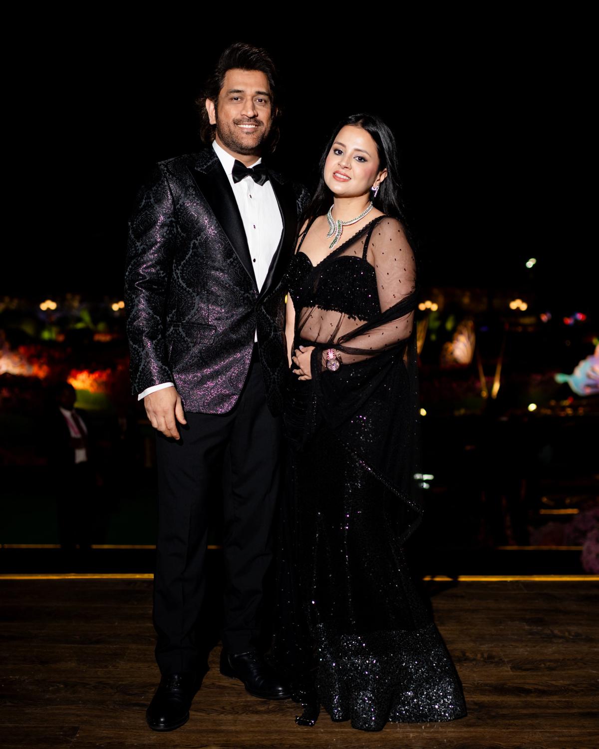 Former cricketer M S Dhoni and his wife Sakshi attend Anant Ambani and Radhika Marchant’s pre-wedding bash in Jamnagar