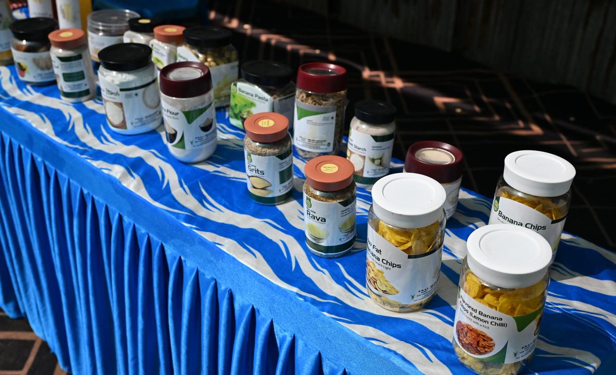 ​​KARNATAKA MANGALURU : 03\01\2024 : Products developed by the institutions under the ICAR displayed at an exhibition as part of three -day farm sectorexhibition and seminar on ‘harnessing plantation sector forsustainable development goals’ organised by the Central PlantationCrops Research Institute (CPCRI) at Kasaragod, Kerala.​ PHOTO: MANJUNATH HS \ THE HINDU