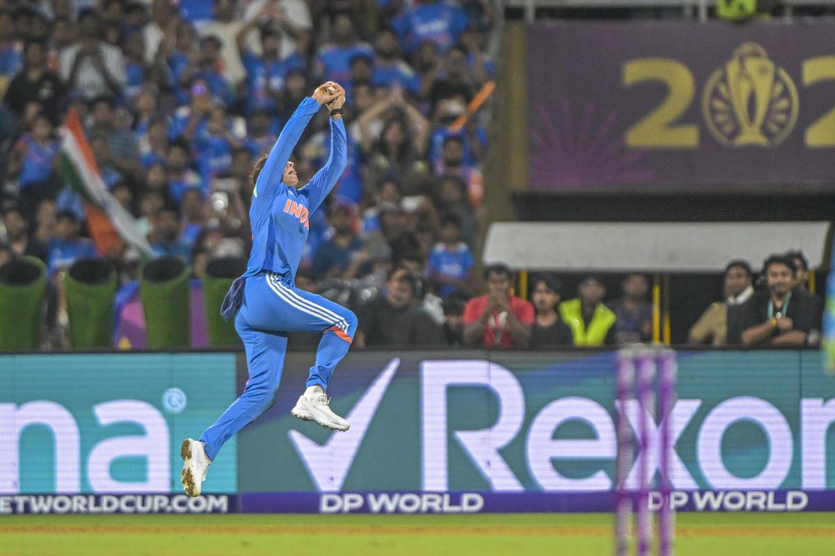 India captain Harmanpreet Kaur takes the catch of De Klerk to seal India’s triumph.