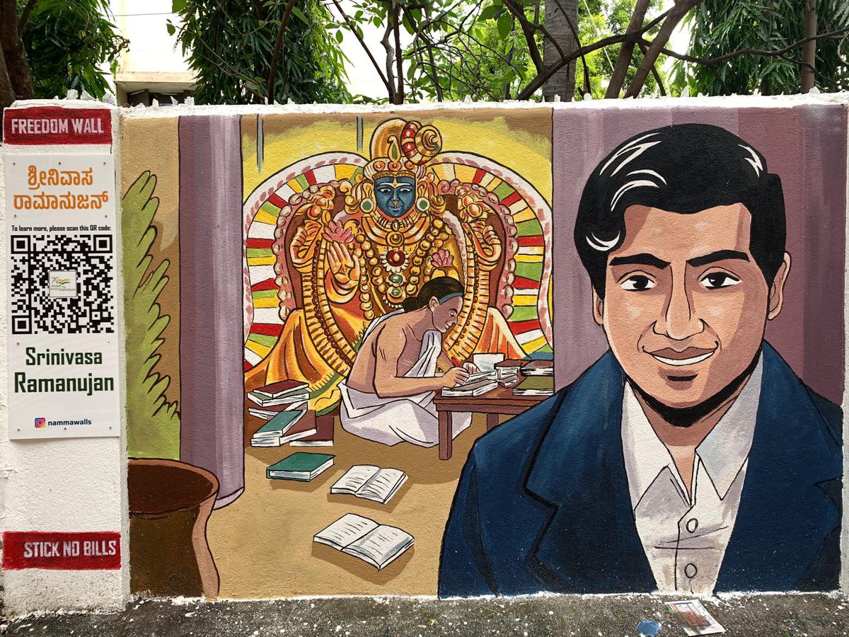 Schilderij van Srinivasa Ramanujan