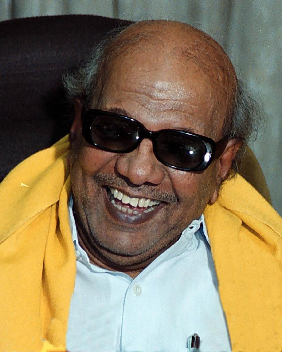 An October 2000 file picture of M. Karunanidhi, the then Chief Minister of Tamil Nadu, in Chennai.