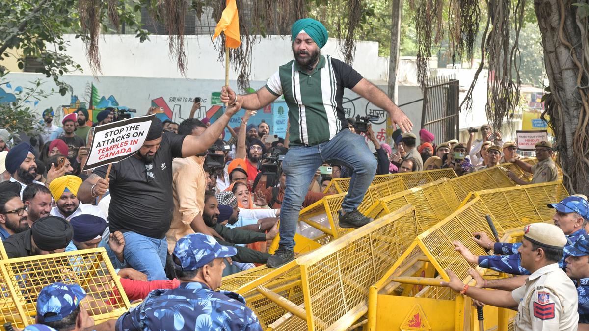 Security upped outside Canadian High Commission due to protest against temple attack