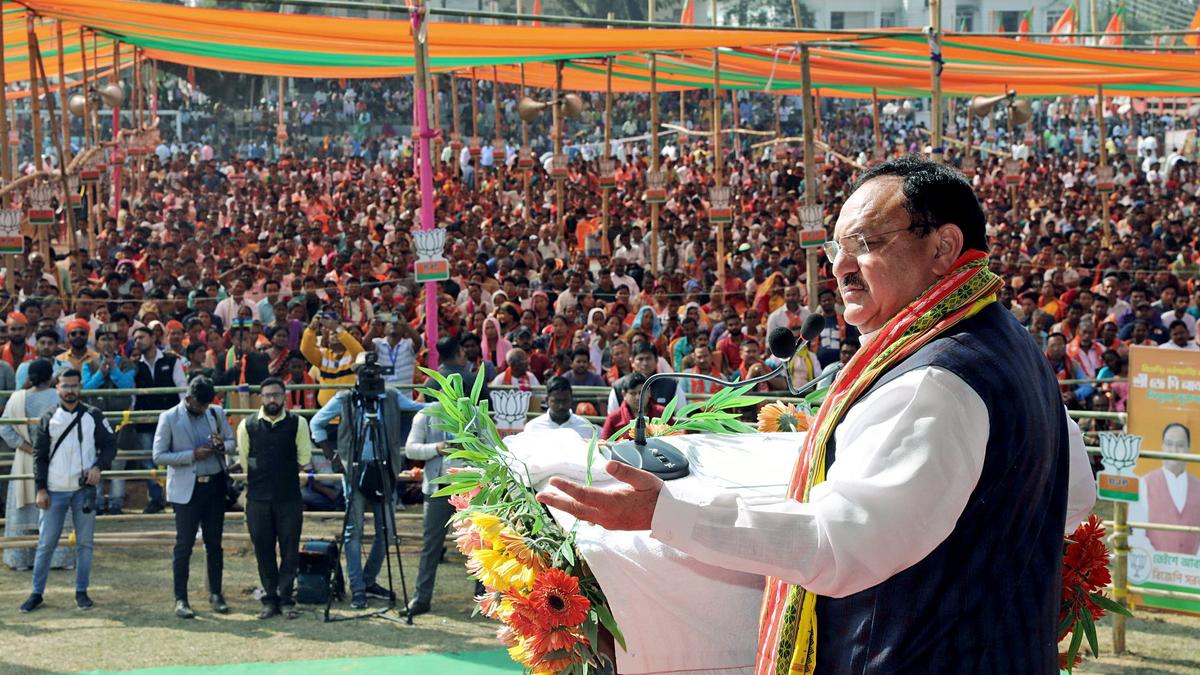 Nadda, Himanta Sarma blow poll bugle in Tripura The Hindu