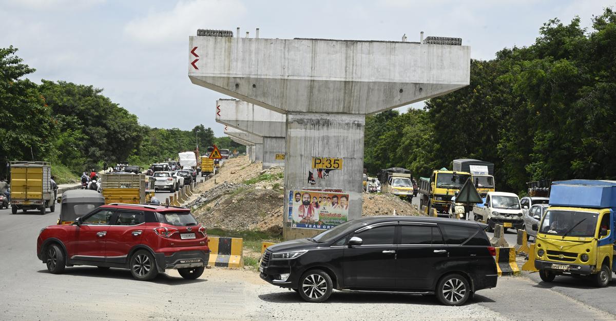 Motorists taking a U-turn, about a kilometre away after traffic officials temporarily closed the U-turn at Suchitra X Roads to ease congestion on NH-44, in Hyderabad. Motorists taking a U-turn, about a kilometre away after traffic officials temporarily closed the U-turn at Suchitra X Roads to ease congestion on NH-44, in Hyderabad.