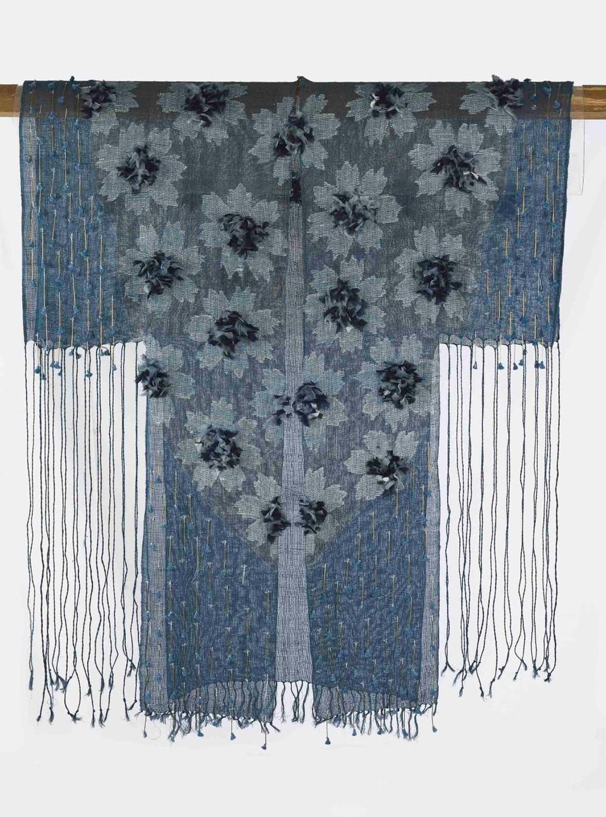 New Horizons Weftscapes by Bappaditya Biswas(handwoven jamdani in natural indigo) New Horizons Weftscapes by Bappaditya Biswas(handwoven jamdani in natural indigo)