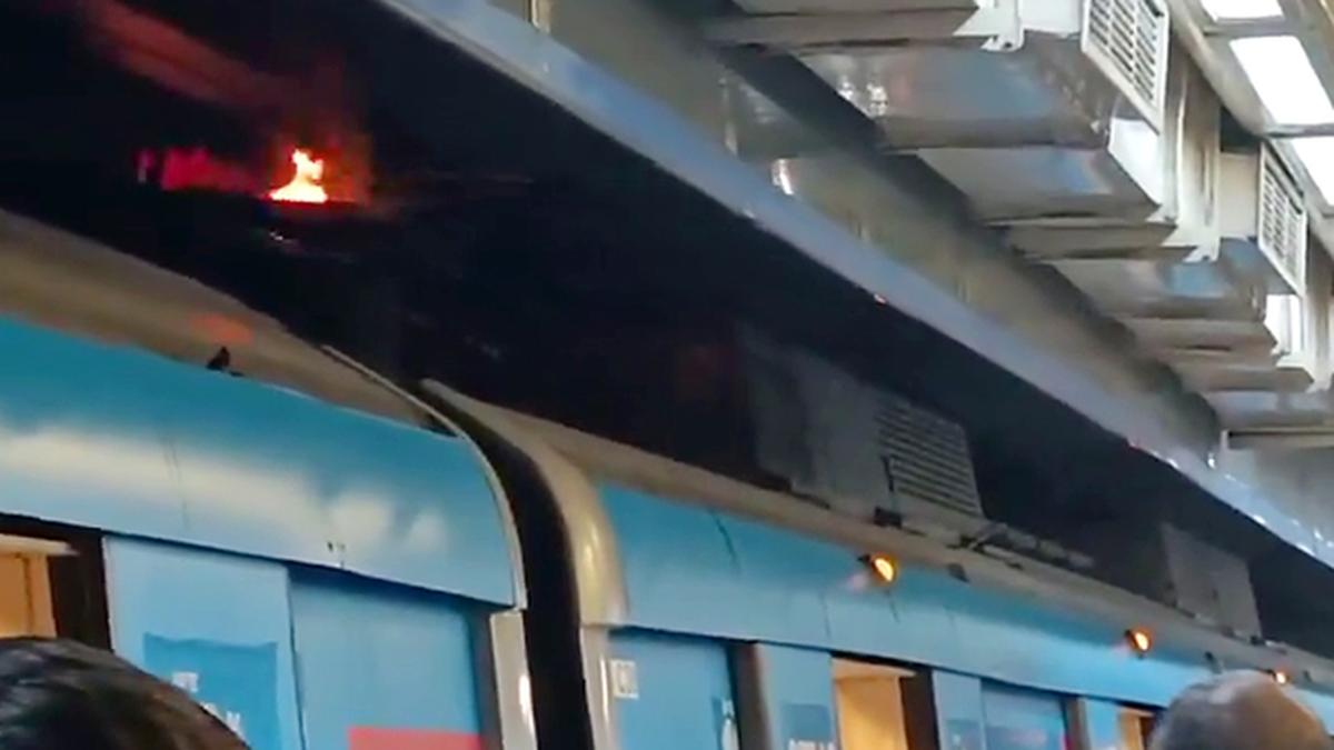 Fire breaks out in Delhi metro train pantograph