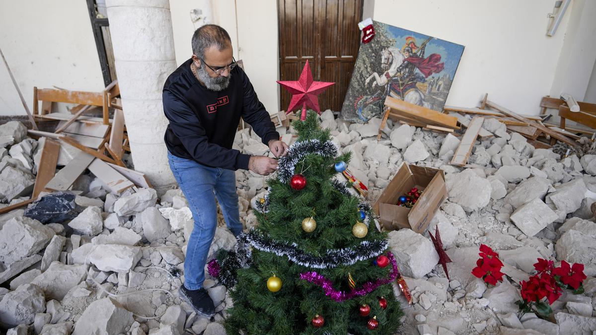 In the ruins of a bombed-out church in Lebanon, there’s now a tiny Christmas tree