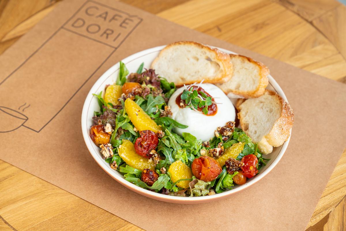 The burrata salad with sourdough toast