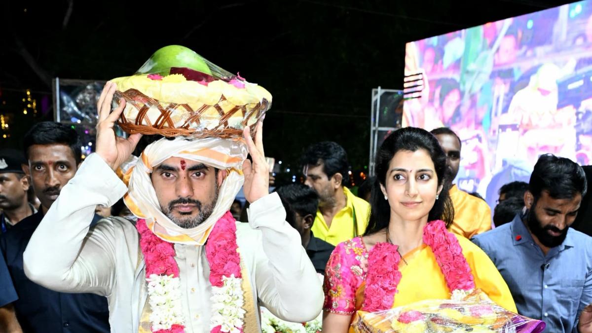 A.P. Minister Nara Lokesh participates in Mangalagiri temple Kalyana Mahotsavam