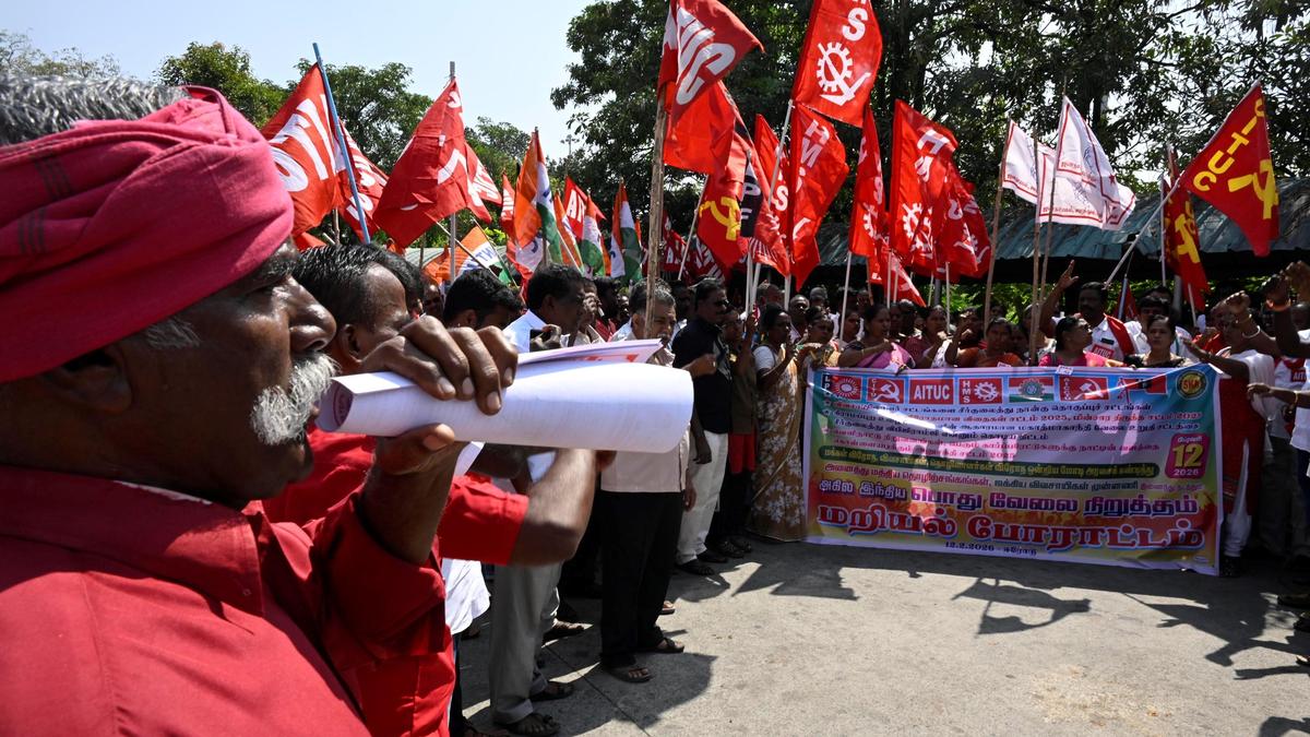 Trade unions stage protests in districts, demand repeal of Labour Codes