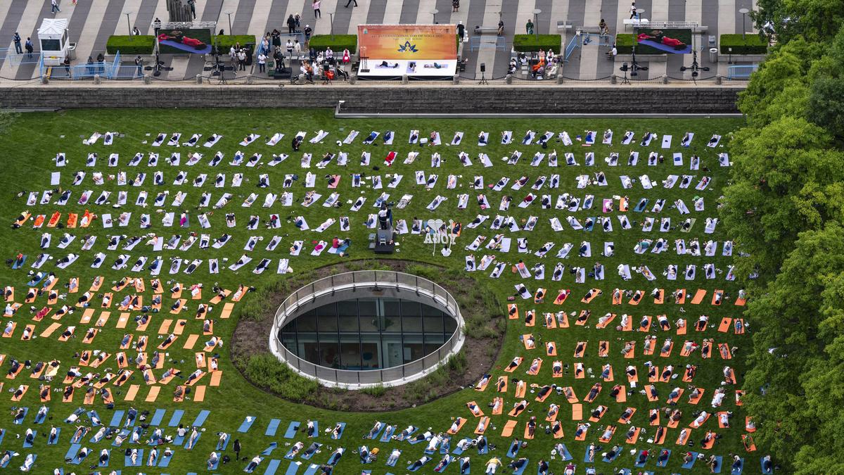 Yoga Day observed at United Nations and Times Square with mass participation