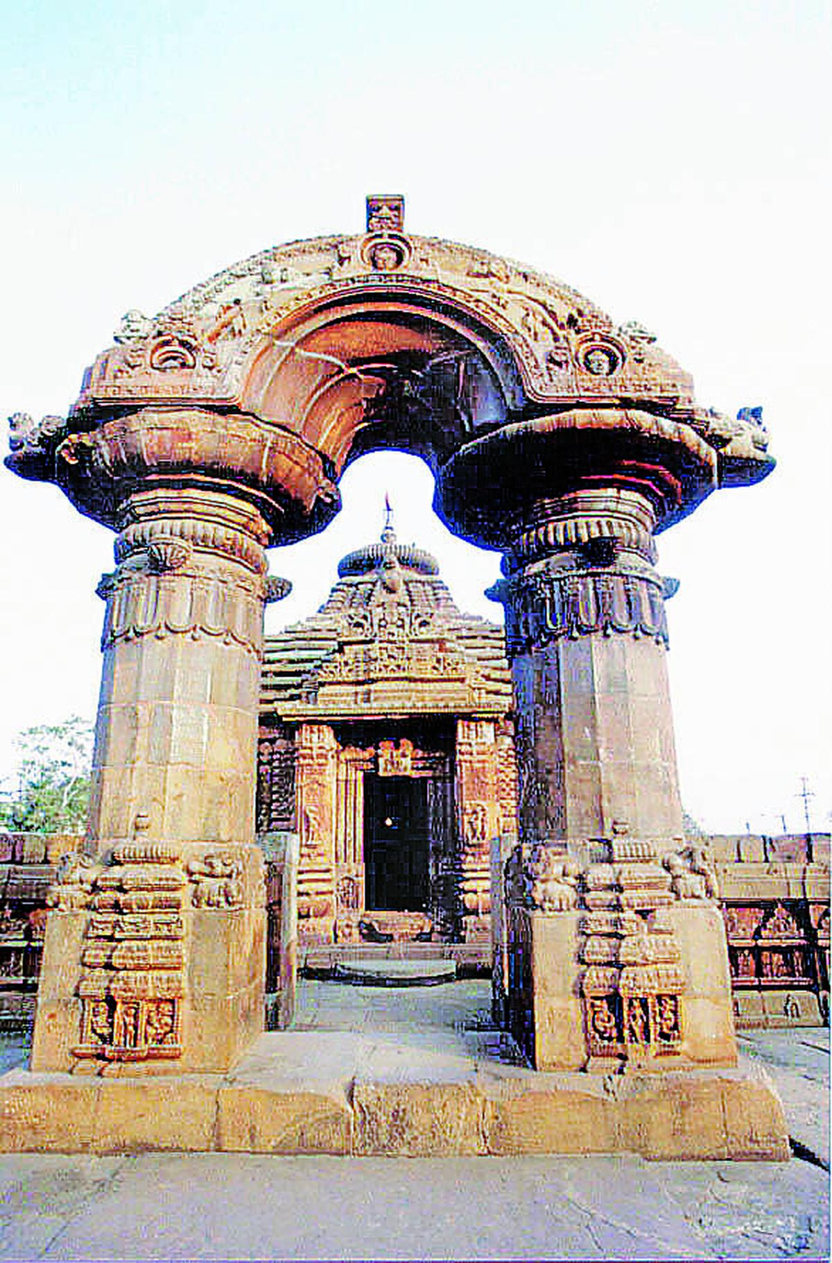 The carved Toran of the Mukteshwar Temple. 