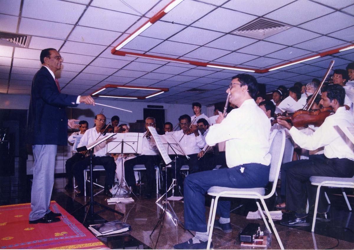 During a performance by John Millns Chorale. 