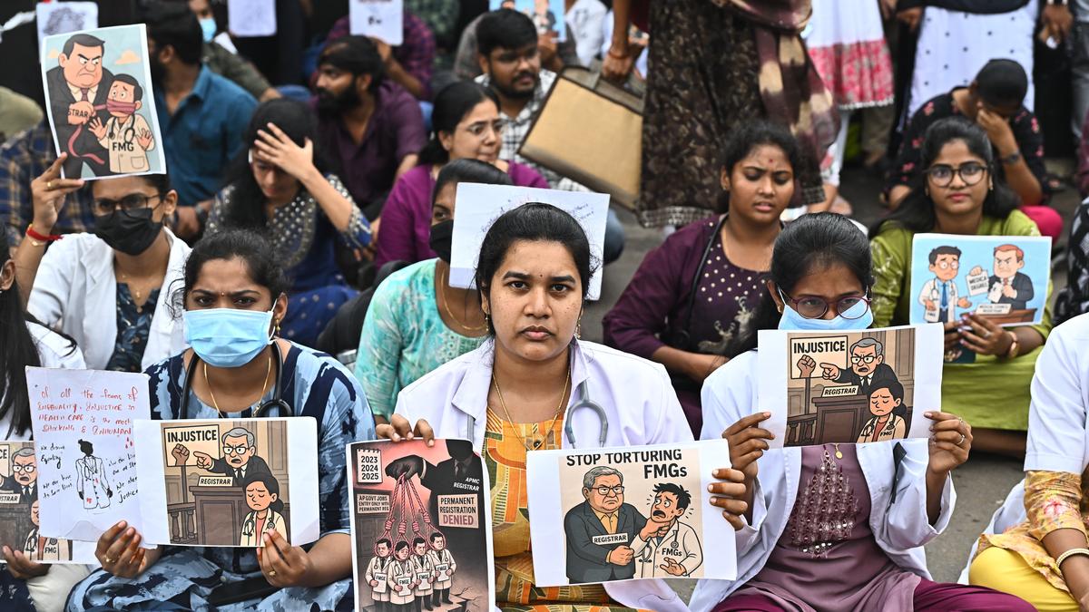 Foreign medical graduates working in Telangana demand equal pay and recognition