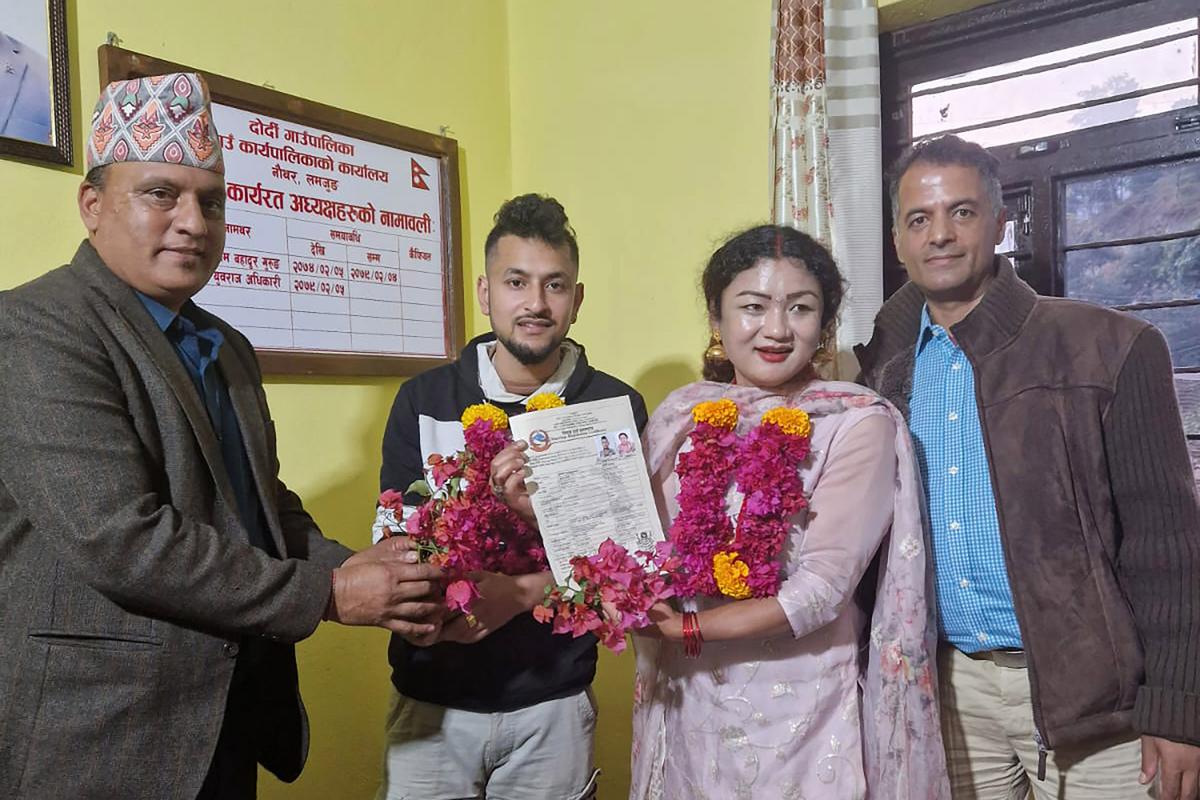 Gay couple becomes first in Nepal to officially register same-sex marriage  - The Hindu