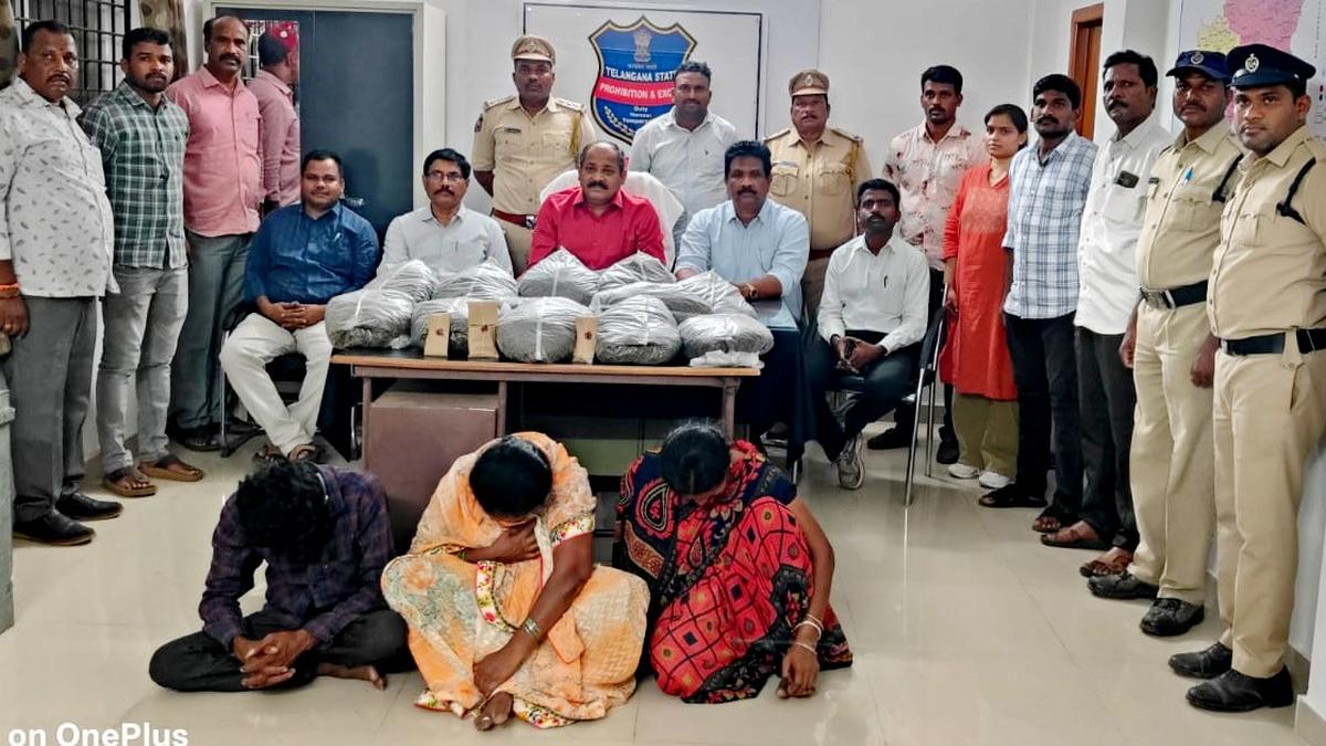 Three held with 25.5 kg ganja; 108 bottles of liquor seized