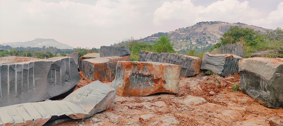 A panoramic view of granite rich hillocks in Bangarupalem mandal of Chittoor district.