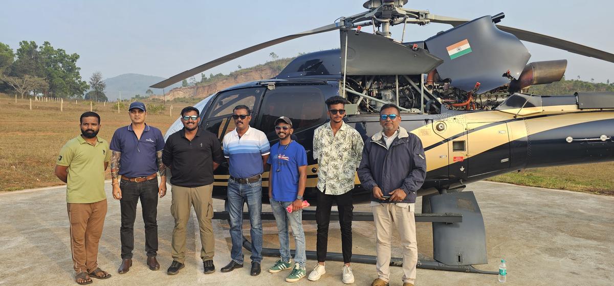 Team of Vihang Adventures who will be taking people on helicopter joy ride in Araku.