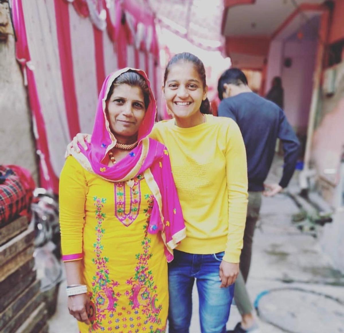 Jyoti with her mother Saroj.