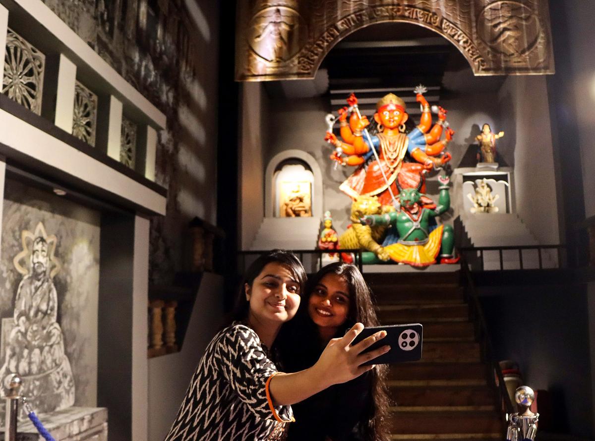 Girls click a selfie 