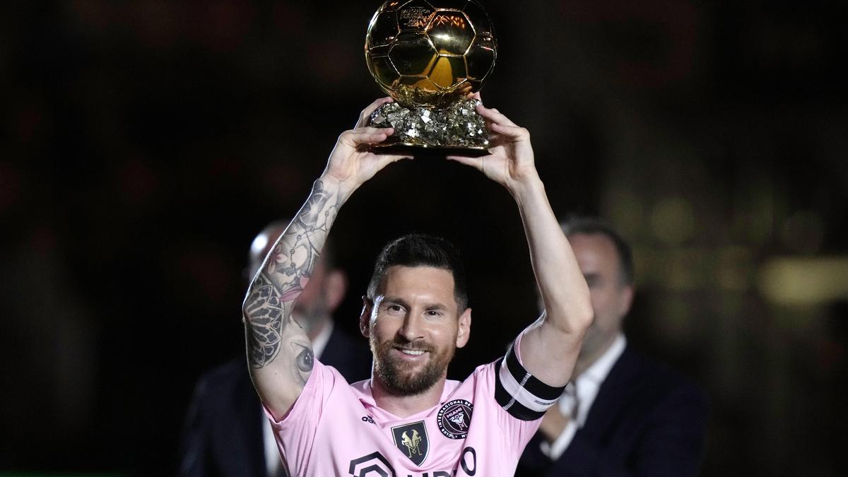 Lionel Messi's 8th Ballon d'Or trophy celebrated b