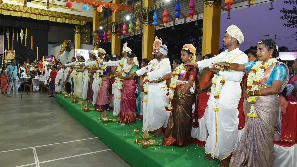 123 couples tie the knot at mass marriage in Dharmasthala