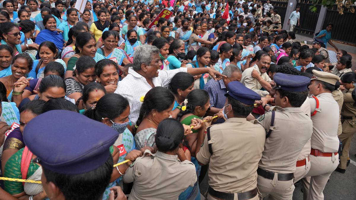 Will remain on strike until demands are met, assert Anganwadi workers in Visakhapatnam