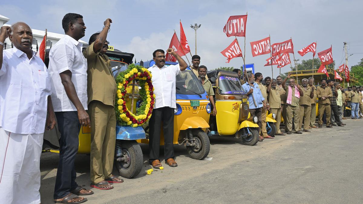 AITUC workers stage protest against fuel price rise in Puducherry