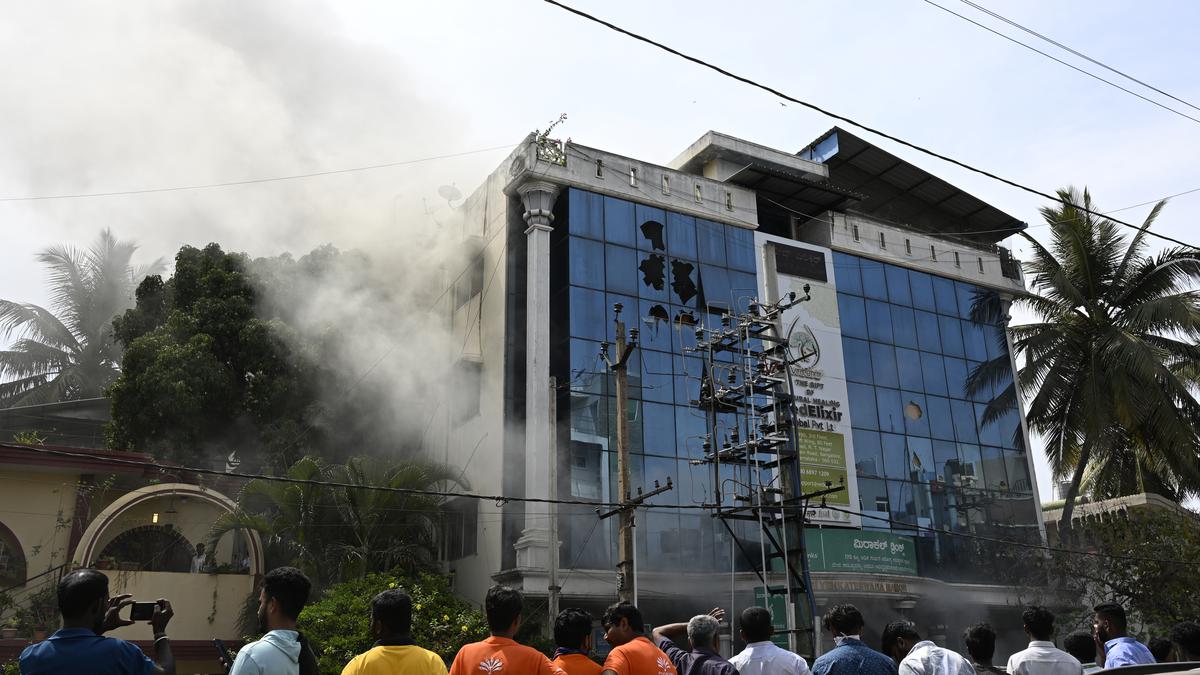 Fire breaks out in three-storeyed building in Bengaluru